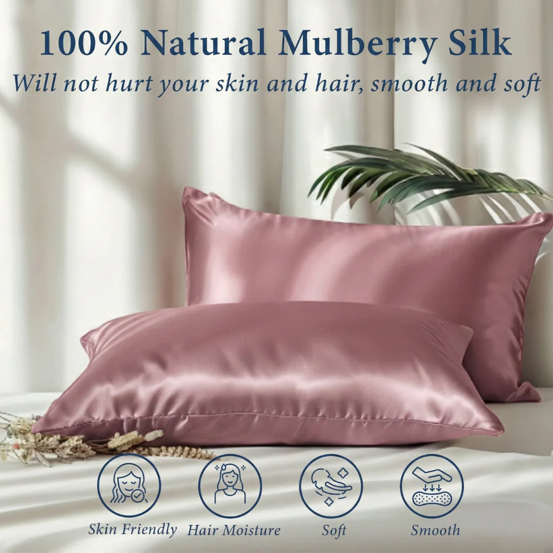 100% Pure 6A Both Side Mulberry Silk Pillow Cover (Pack of 1) - Image 15