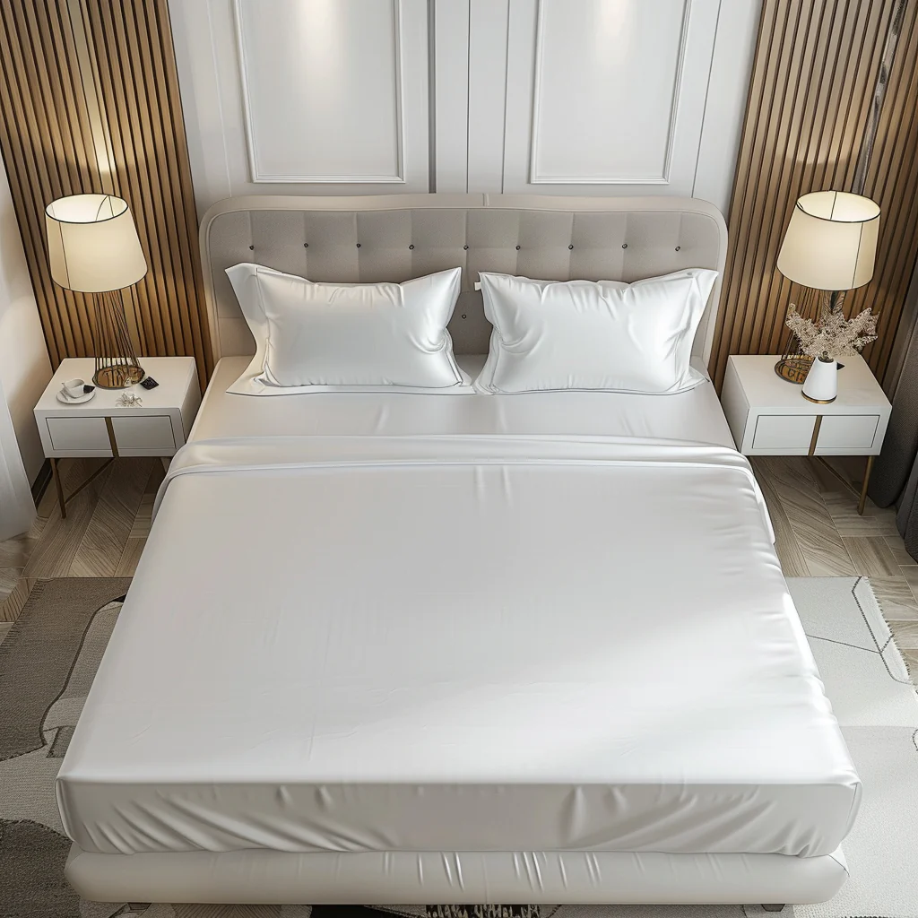 Silky Elastic Fitted Sheets with 2 Pillow Covers - Image 74