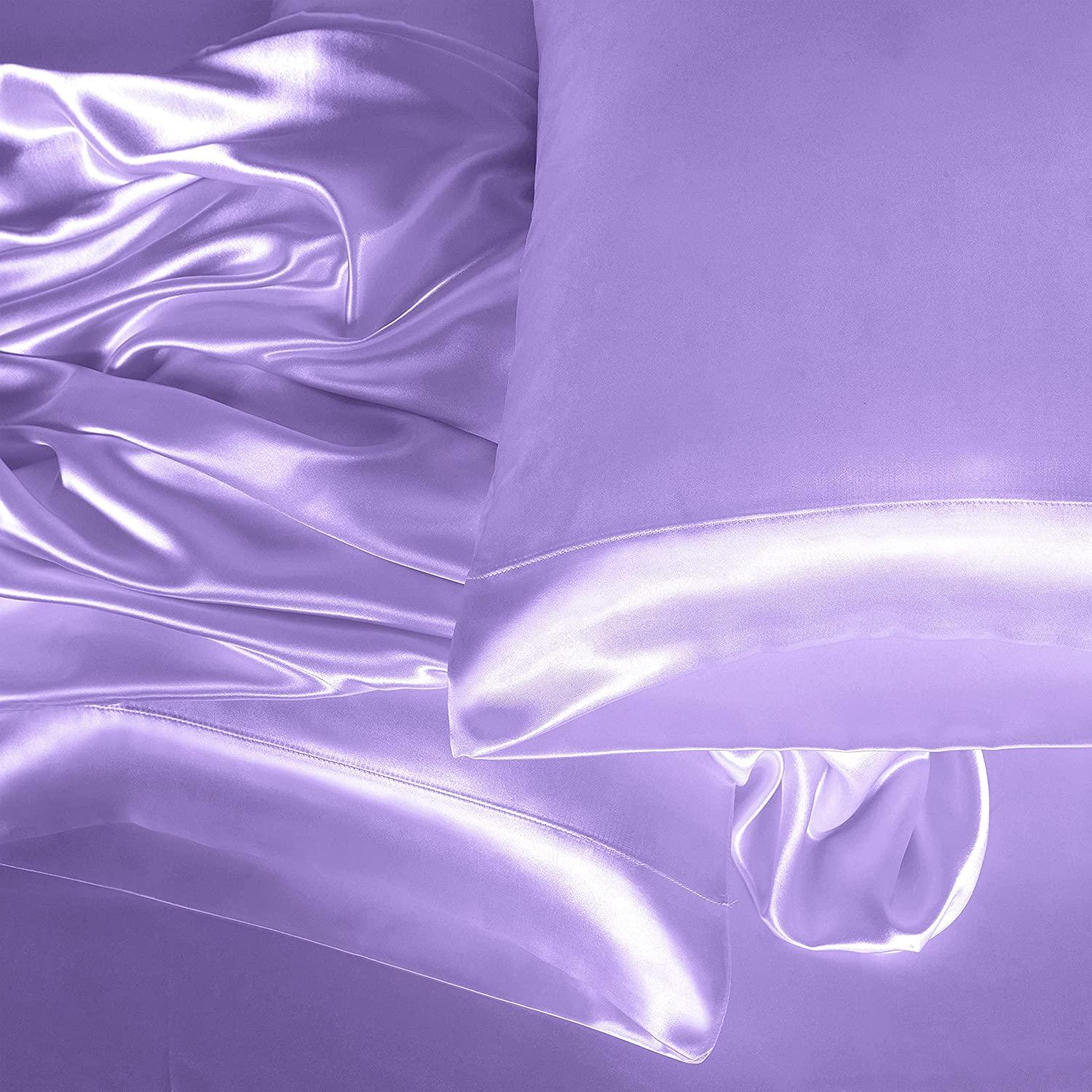 Silky Elastic Fitted Sheets with 2 Pillow Covers - Image 60