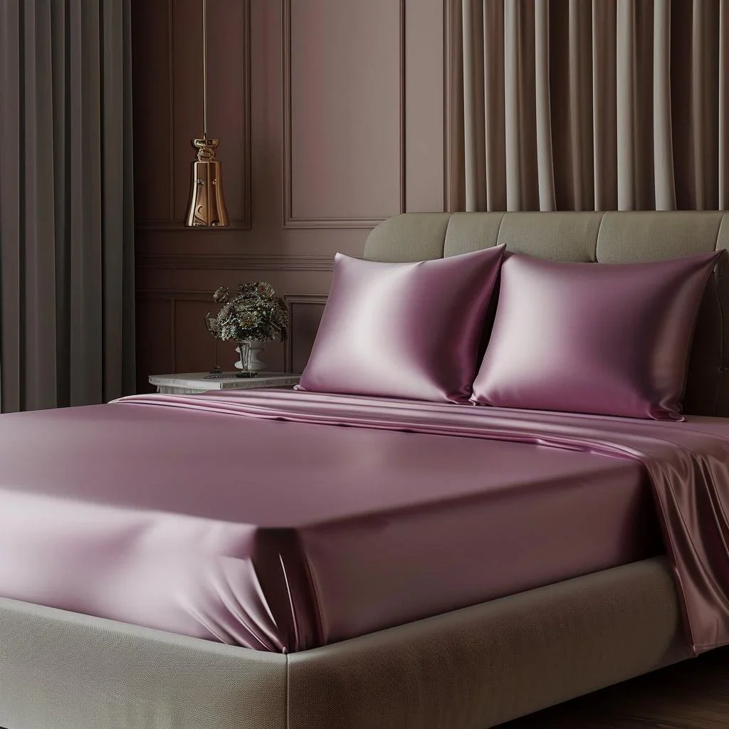Satin Elastic Fitted Sheet & Satin Robe Combo - Image 16