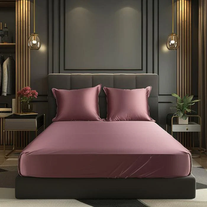 Satin Elastic Fitted Sheet & Satin Robe Combo - Image 17