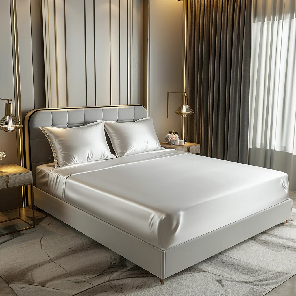 Satin Elastic Fitted Sheet & Satin Robe Combo - Image 22