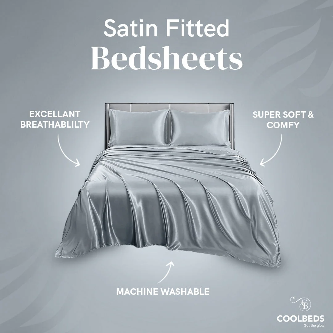 Satin Elastic Fitted Sheet & Satin Robe Combo - Image 32