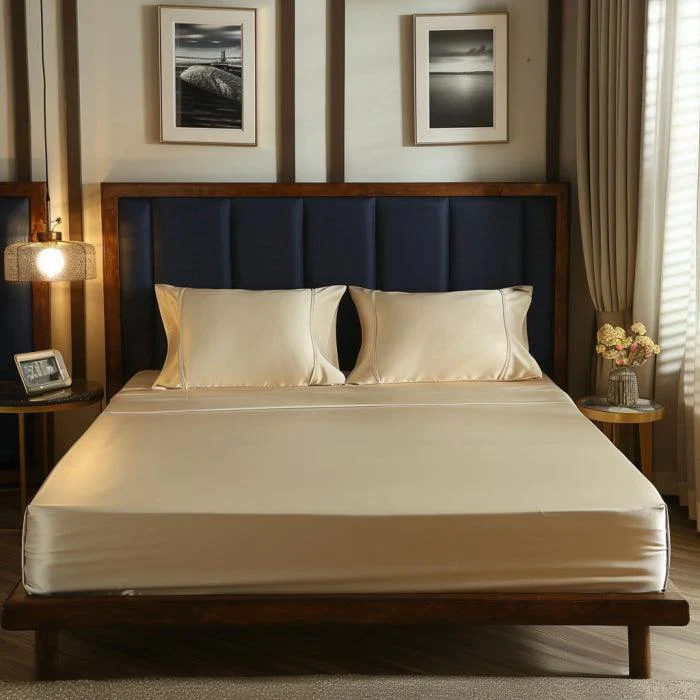 Satin Elastic Fitted Sheet & Satin Robe Combo - Image 5