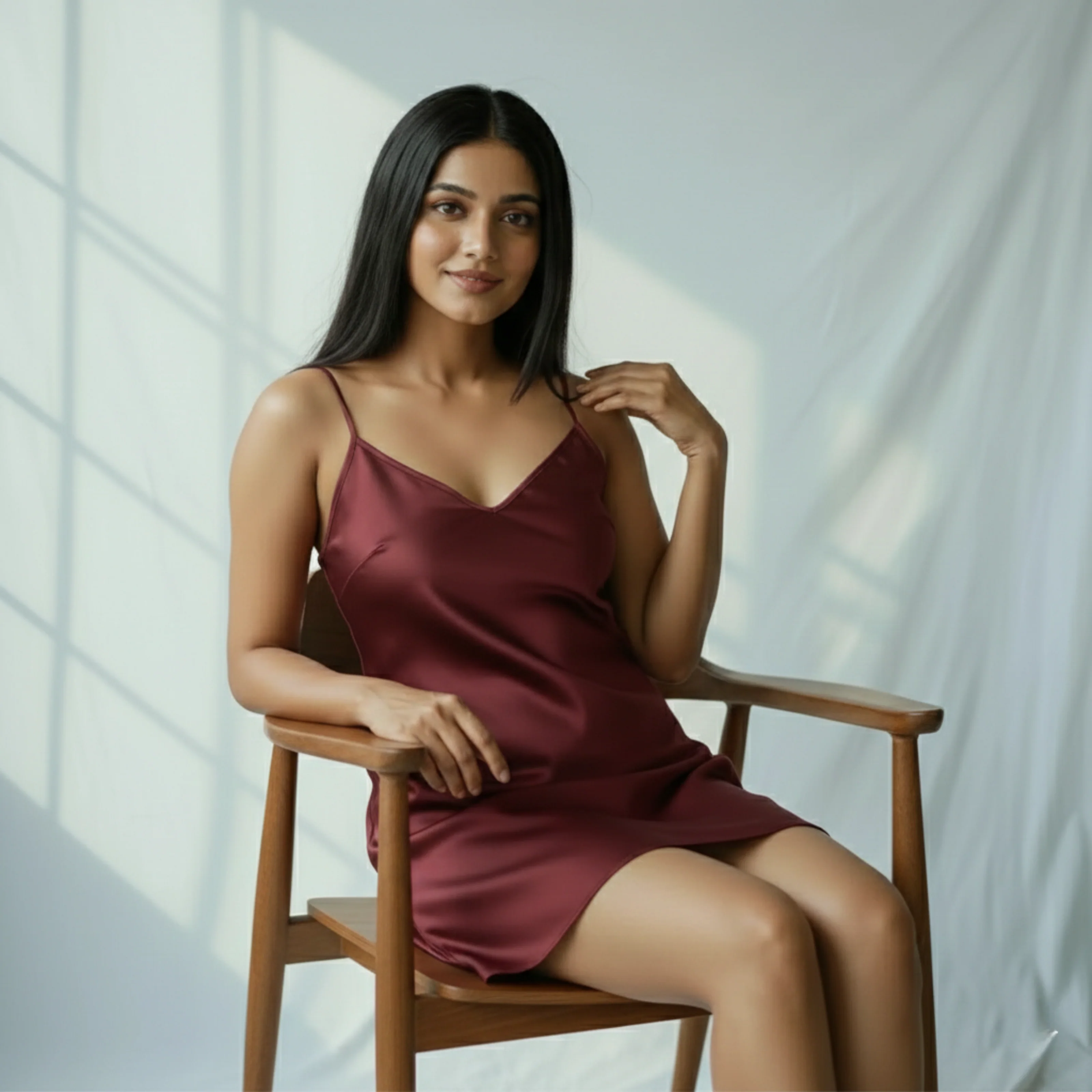 Silky Mini Slip Dress - Image 33