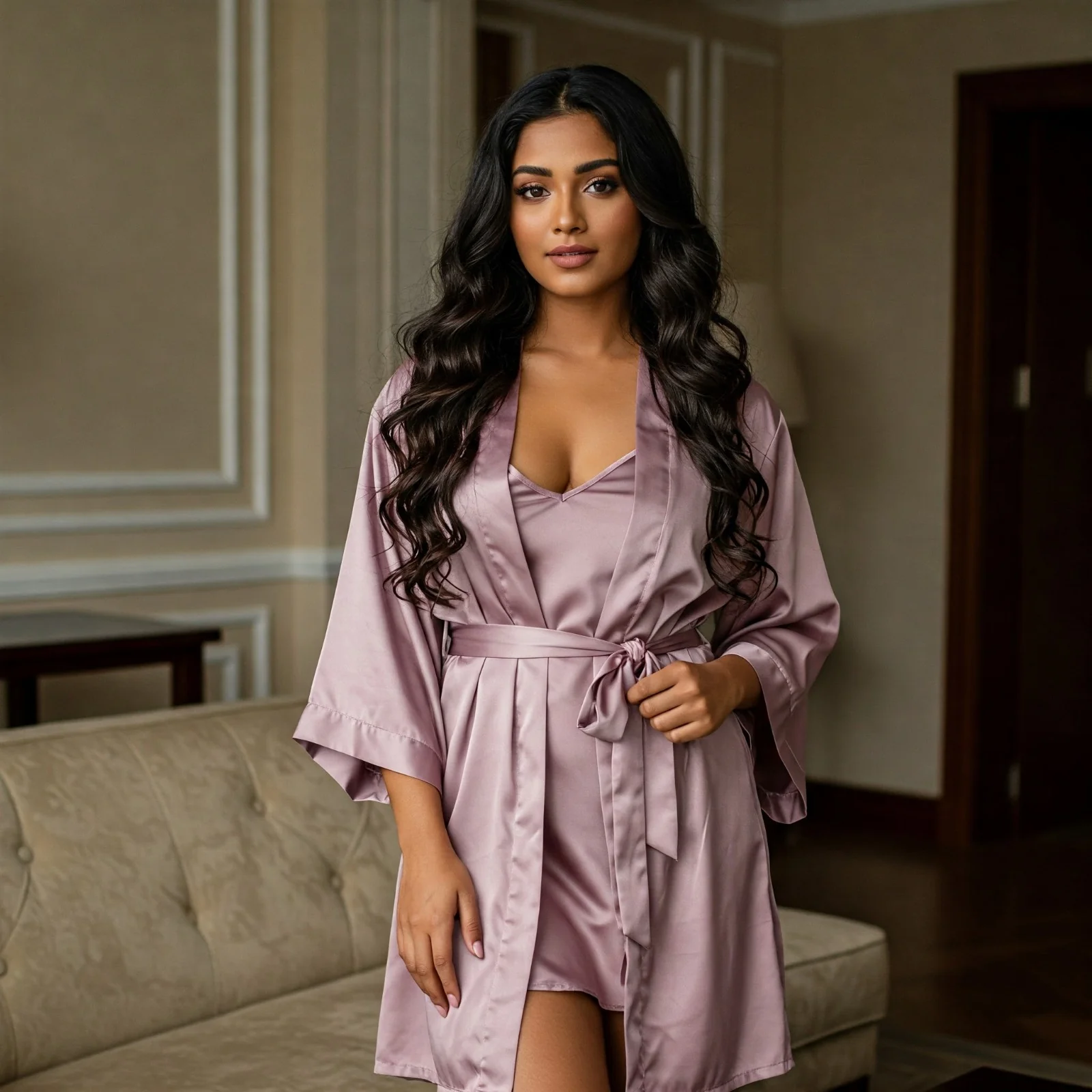 Silky Slip and Robe Set - Image 2